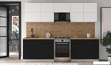 Кухонный модуль Интерлиния Мила Матте 2.7 Б (белый/черный/дуб бунратти)