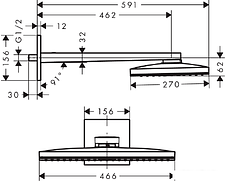 Верхний душ Hansgrohe Rainmaker Select 460 1jet 24003400