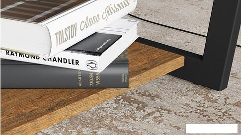 Журнальный столик Калифорния мебель Трисс (дуб американский/черный лакобель)