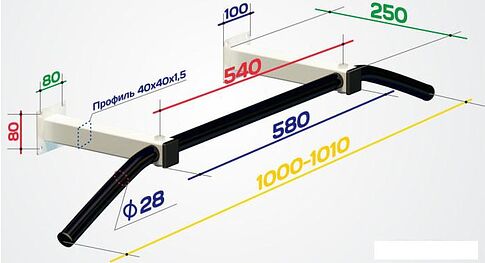 Турник Spektr Sport Слим 1 (белый)