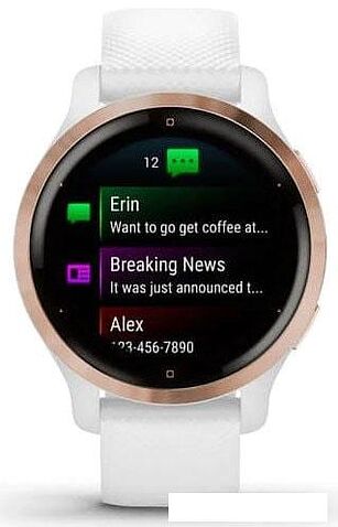 Умные часы Garmin Venu 2S (розовое золото/белый)