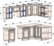 Готовая кухня Интерлиния Мила Шато 1.5x2.6 правая (белый/белый/кастилло темный)