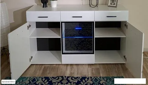 Комод Империал Йорк 2д1в2ящ (белый жемчуг-белый глянец)