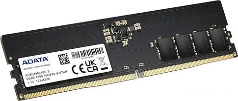 Оперативная память A-Data 16ГБ DDR5 4800 МГц AD5U480016G-S