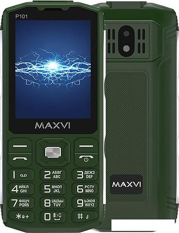 Кнопочный телефон Maxvi P101 (зеленый)