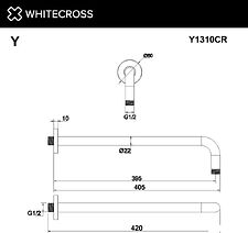 Держатель верхнего душа Whitecross Y1310CR (хром)