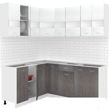 Угловая кухня Кортекс-мебель Корнелия Экстра 1.5x1.9 без столешницы (белый/береза) Угловая кухня Кортекс-мебель Корнелия Экстра 1.5x1.9 без столешницы (белый/береза)