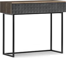 Консольный стол Shtabe Simple 7011 эко (графит/дуб веллингтон/черный)