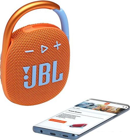 Беспроводная колонка JBL Clip 4 (оранжевый)