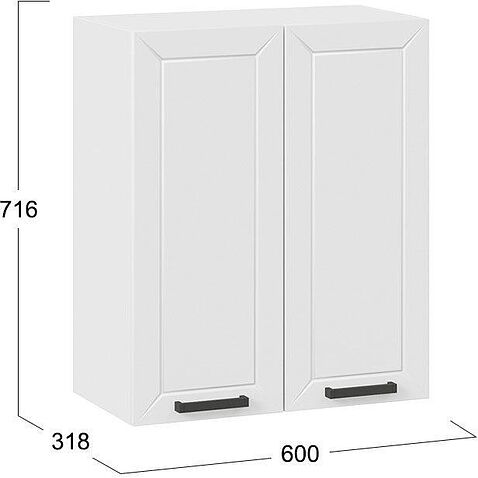 Шкаф навесной Трия Лорас 1В6 (белый/холст белый)
