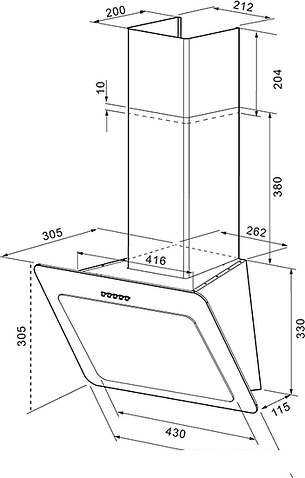 Кухонная вытяжка Krona Liva 500 S (черный)