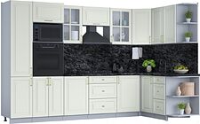 Готовая кухня Интерлиния Мила Шато 1.68x3.2 ВТ правая (белый/белый/кастилло темный)