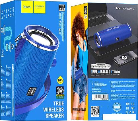 Беспроводная колонка Hoco BS40 Desire Song (синий)