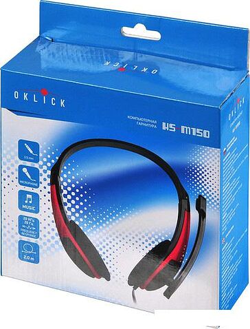 Наушники с микрофоном Oklick HS-M150 (черный/красный)