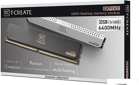 Оперативная память Team T-Create Expert 2x16ГБ DDR5 6400 МГц CTCED532G6400HC32ADC01
