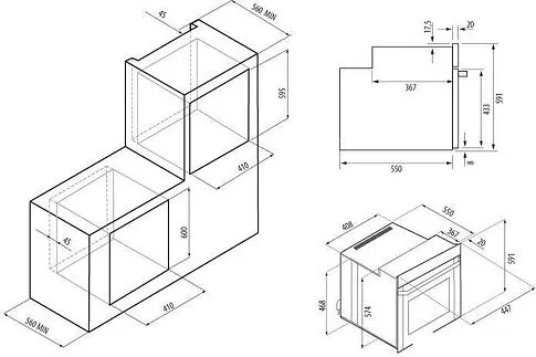 Электрический духовой шкаф Krona Corrente 45 BL