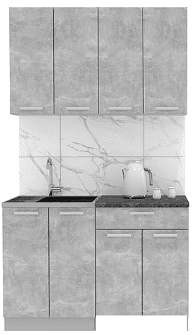 Готовая кухня Интерлиния Мила Лайт 1.2 (бетон-бетон-кастилло темный)