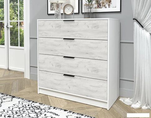 Комод Интерлиния Концепт КТ-К100 (дуб белый/белый платинум)