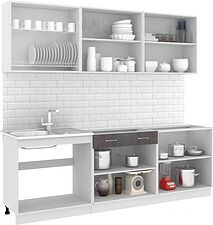 Готовая кухня Кортекс-мебель Корнелия Лира-лайт 2.4м без столешницы (дуб сонома)