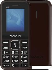 Кнопочный телефон Maxvi C30 (коричневый)