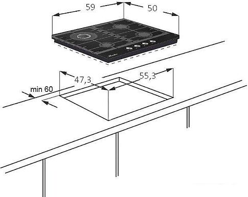 Варочная панель Monsher MKFG 60 G-GFT