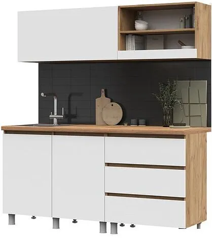 Готовая кухня Стендмебель Хелен 1.7 (белый/дуб крафт золотой)