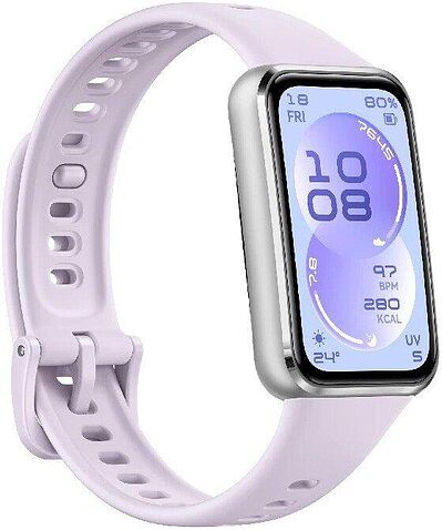 Фитнес-браслет Huawei Band 11 (серебристый алюминиевый корпус, с сиреневым силиконовым ремешком, международная версия)