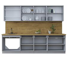 Готовая кухня Интерлиния Тренд 2.8А (океан/океан/дуб бунратти)