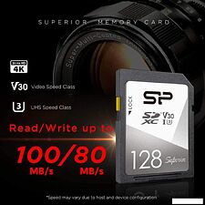 Карта памяти Silicon-Power Superior SDXC SP128GBSDXCV3V10 64GB