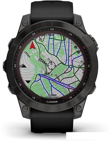 Умные часы Garmin Fenix 7 Sapphire Solar 47 мм (серый карбон/черный)