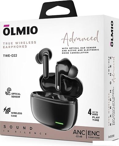 Наушники Olmio TWE-022 (черный)