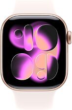 Умные часы Apple Watch Series 11 42 мм (алюминиевый корпус, розовое золото/легкие румяна, спортивный силиконовый ремешок M/L)
