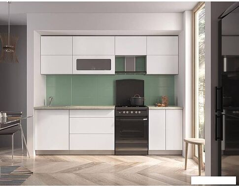 Кухня Интерлиния Интерлиния Мила Матте 2.6 Б (белый/белый/опал светлый)