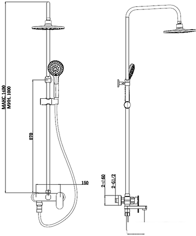 Душевая система Esko ST300