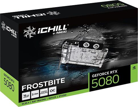 Видеокарта Inno3D GeForce RTX 5080 iChill Frostbite C50803-16D7X-1760FB