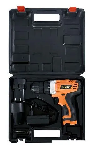 Дрель-шуруповерт Энкор ДША-12ЛБ 50032 (с 2-мя АКБ)