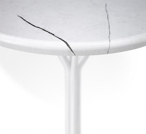 Журнальный столик Sheffilton SHT-CT12-1 (белый муар/белый мрамор)