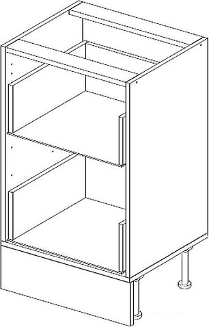 Шкаф напольный Горизонт Европа 80 2 ящика (золотой крафт)