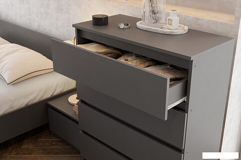 Комод Mio Tesoro Денвер 4 ящика (графит серый)