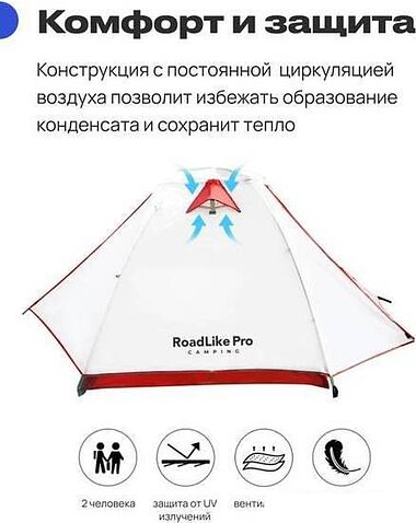 Треккинговая палатка RoadLike Pro Double Light (белый)