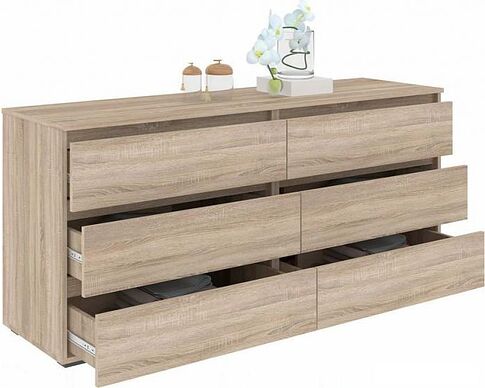 Комод Кортекс-мебель Бари 160 6ш (дуб сонома/дуб сонома/дуб сонома)