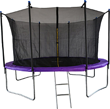 Батут GoUP Elite 12FT (с сеткой и лестницей, фиолетовый)