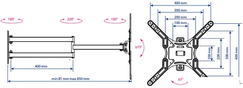Кронштейн Kromax DIX-25 (черный)