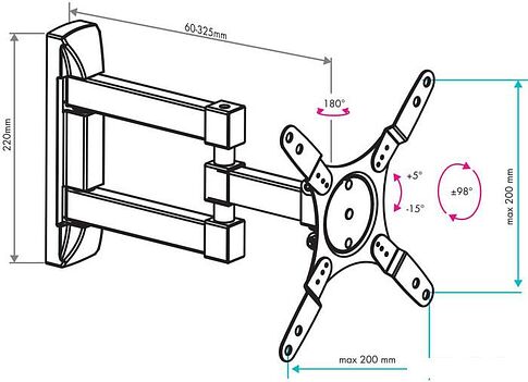 Кронштейн VLK TRENTO-105 (черный)