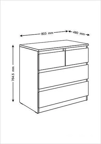 Комод Mio Tesoro Мальта 4 ящика 80x76 2.05.02.050.5 (дуб венге)