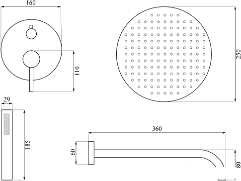 Душевая система  Calani Nexos CAL-B0021