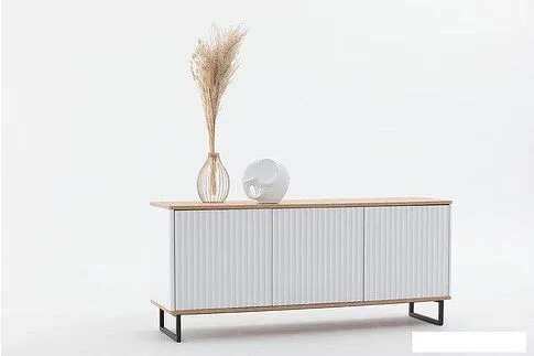 Тумба Shtabe Royal 5041 эко (белый/дуб сантана/черный)