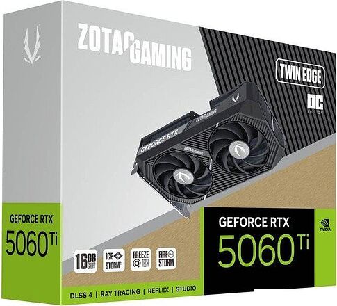 Видеокарта ZOTAC Gaming GeForce RTX 5060 Ti 16GB Twin Edge OC ZT-B50620H-10M