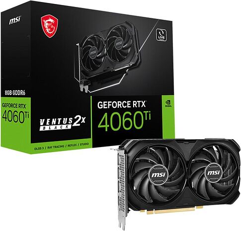 Видеокарта MSI GeForce RTX 4060 Ti Ventus 2X BLACK 8G