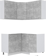 Готовая кухня Интерлиния Мила Лайт 1.2x1.2 без столешницы (бетон)